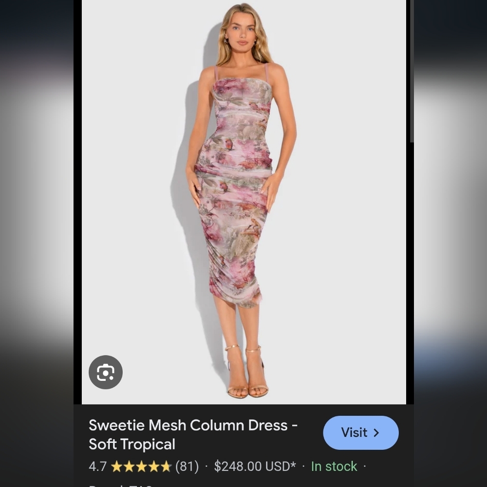 Mesh Column Strapless Dress in Soft Tropical Pink